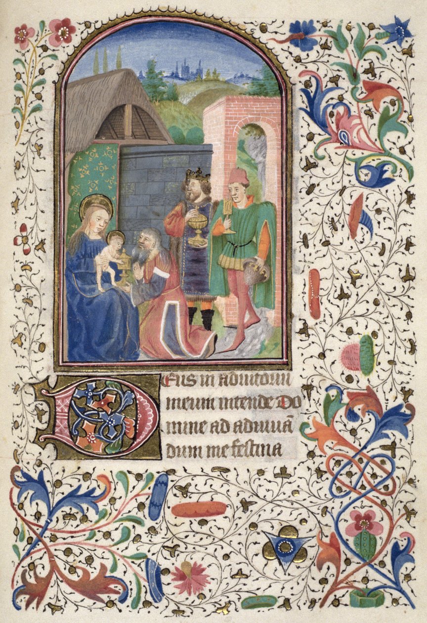 Ms Euing 4 f.49r De Wijzen, uit de Glasgow Hours door French School