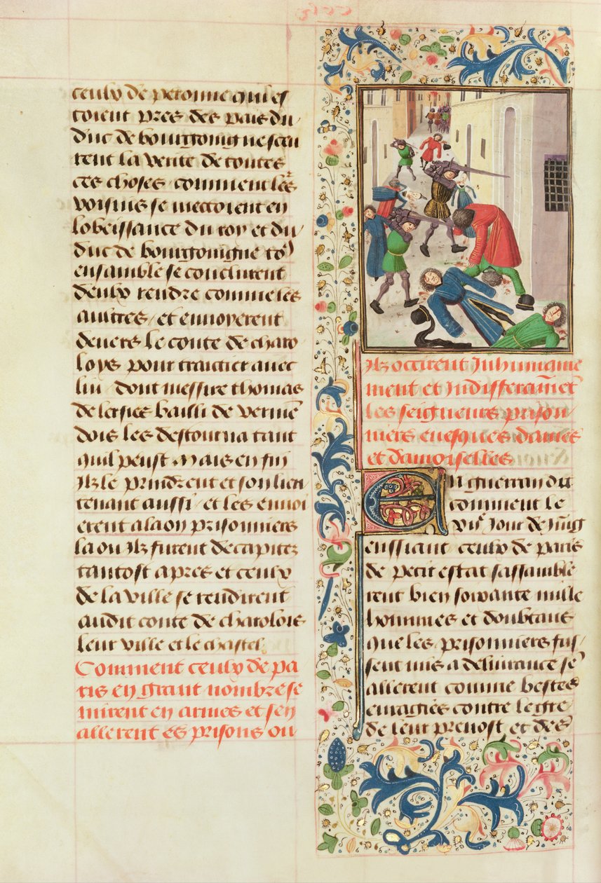 Ms Fr 2680 fol.260v De Parijzenaars Doden de Gevangenen van Laon door French School