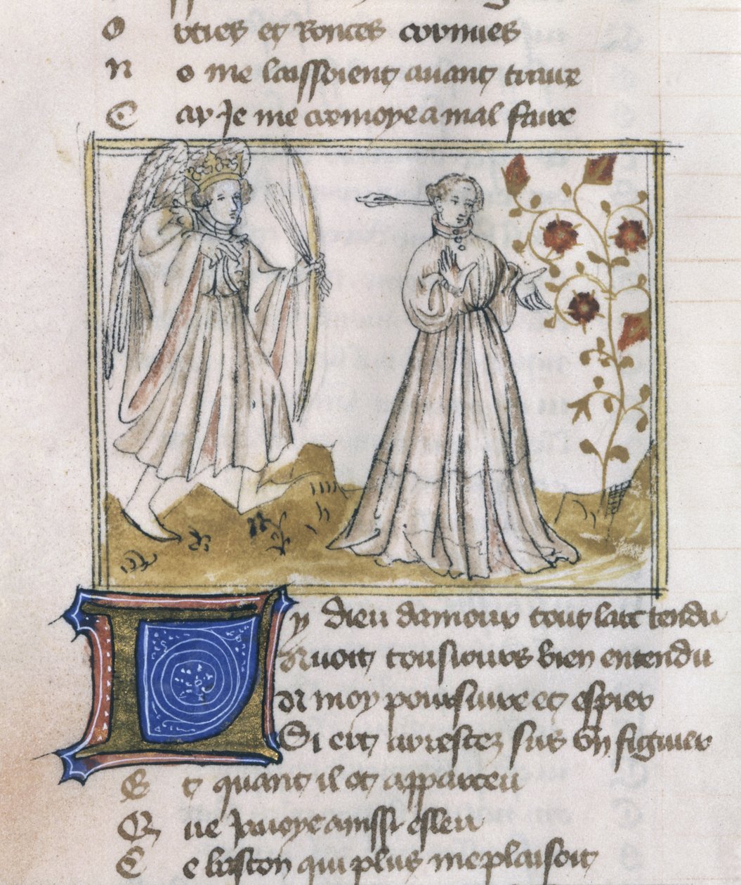 Illustratie uit Le Roman de la Rose door French School