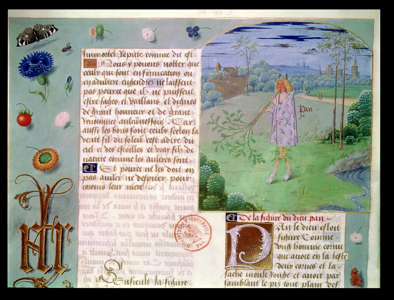 Ms Fr 9197 fol.187 Pan, uit Livre des Eschecs D
