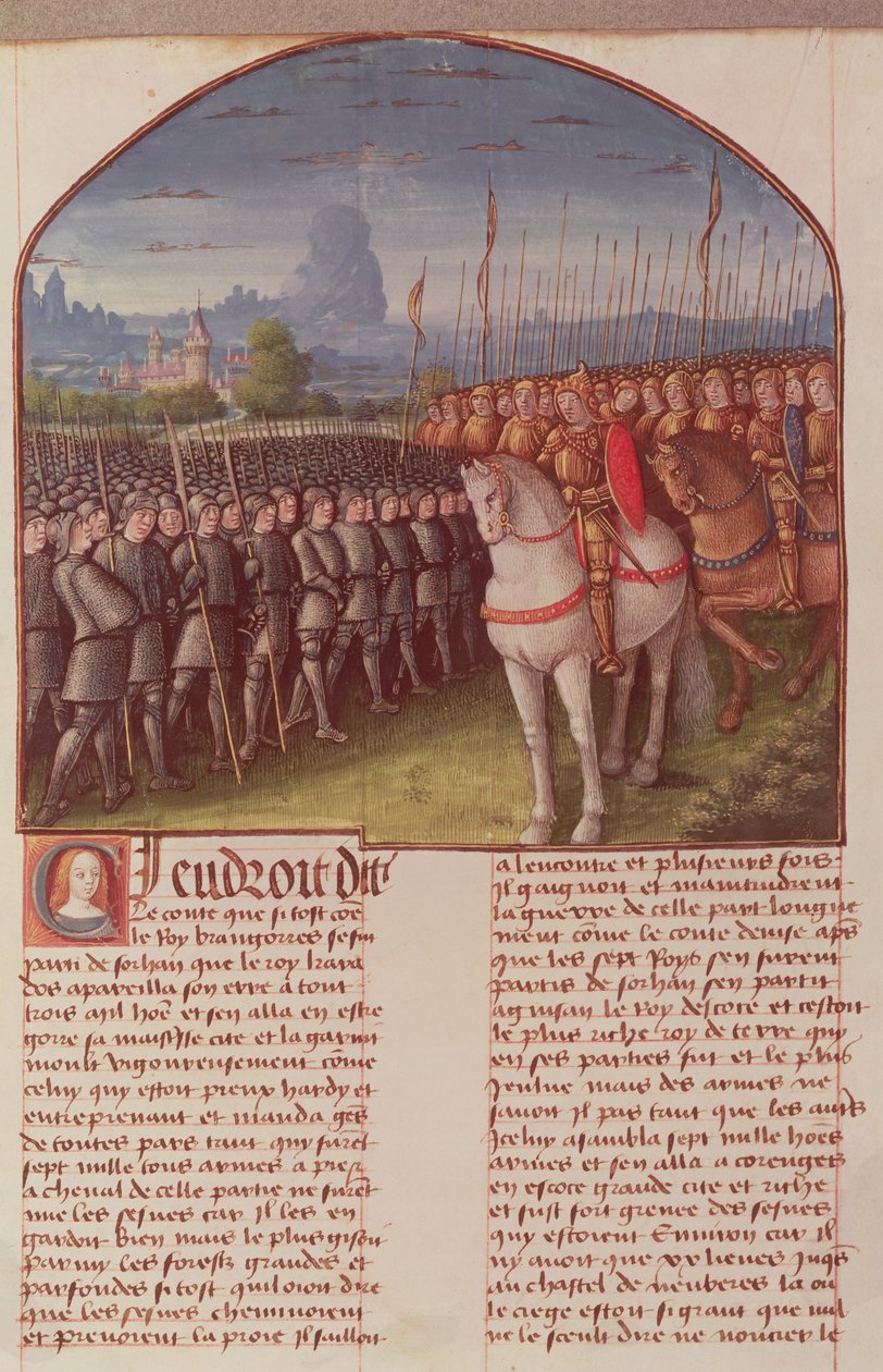 Pagina uit Het Verhaal van Merlijn door Robert de Boron, ca.1482-89 door French School