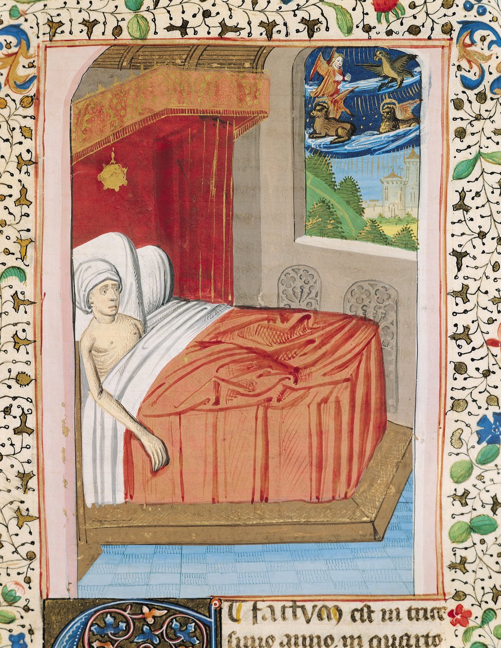 Ms H 7 fol.76r Het visioen van Ezechiël, uit de Bijbel van Jean XXII door French School