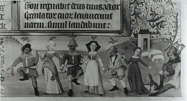 Ms Lat 1173 f.20 Pastorale Dans, uit de Getijden van Charles d
