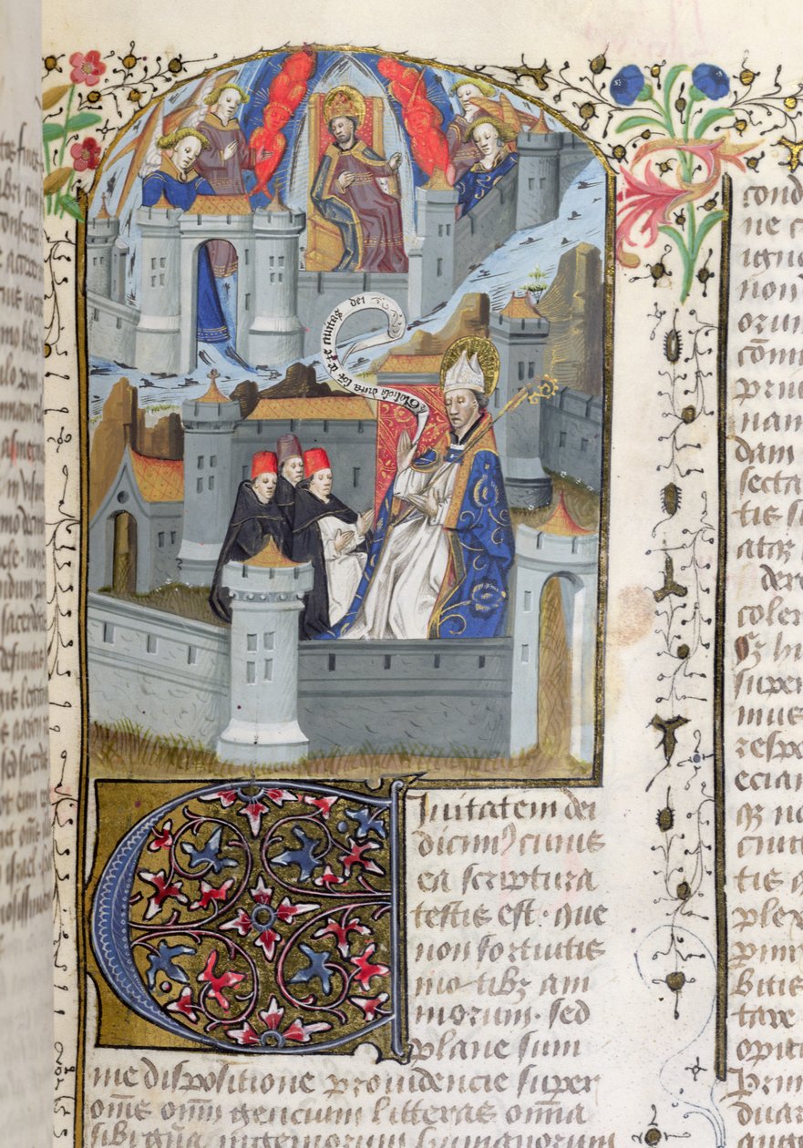 Jeruzalem en Babylon, uit La Cite de Dieu door St. Augustinus door French School