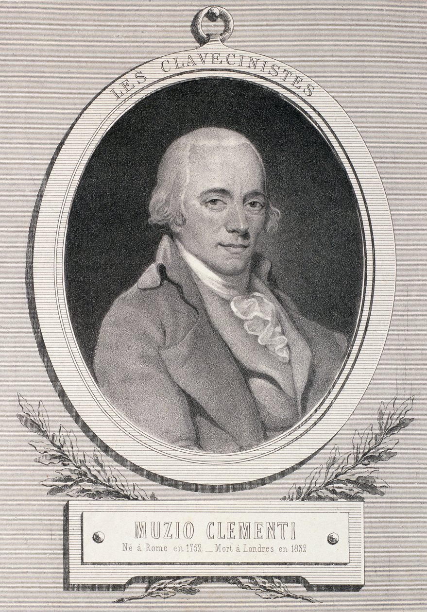 Muzio Clementi (1752-1832) gegraveerd door Alfred Lemoine door French School