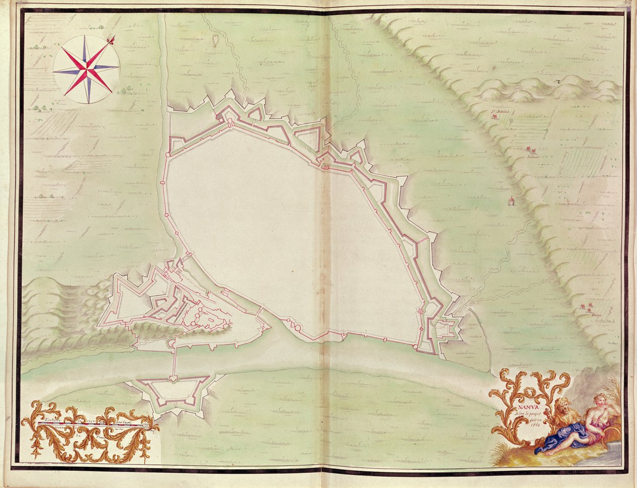 Namen, uit Atlas de Louis XIV. Plannen van buitenlandse plaatsen, 1665 door French School