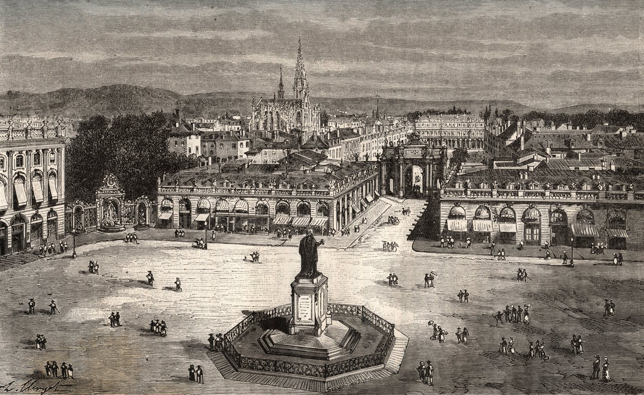 Nancy - Meurthe-et-Moselle - gravure in La France illustree: geographie, histoire, administratie statistique door V.A. Malt-Brown, 1884 door French School