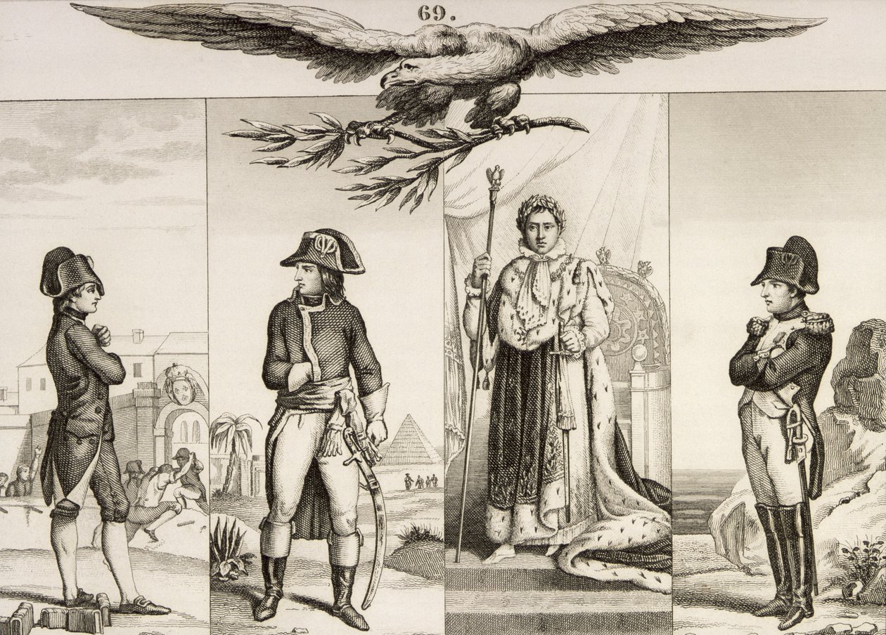 Napoleon Bonaparte (1769-1821) in vier stadia van zijn leven, uit 