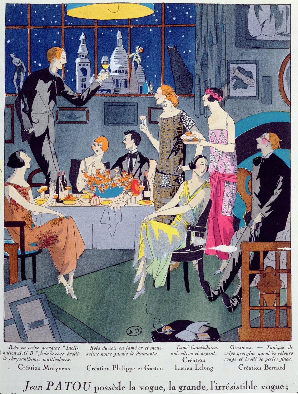 Oudejaarsavond, modeplaat uit Art, Gout, Beaute, gepubliceerd in Parijs, december 1923 door French School