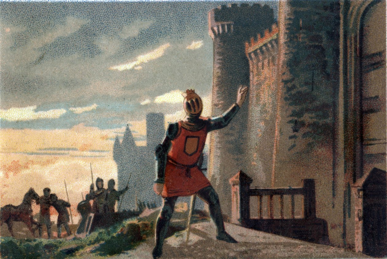 Honderdjarige Oorlog: na de nederlaag van de Slag bij Crecy klopt de koning van Frankrijk Filips VI van Valois (1294-1350) op de deur van het kasteel van Broye en zegt 