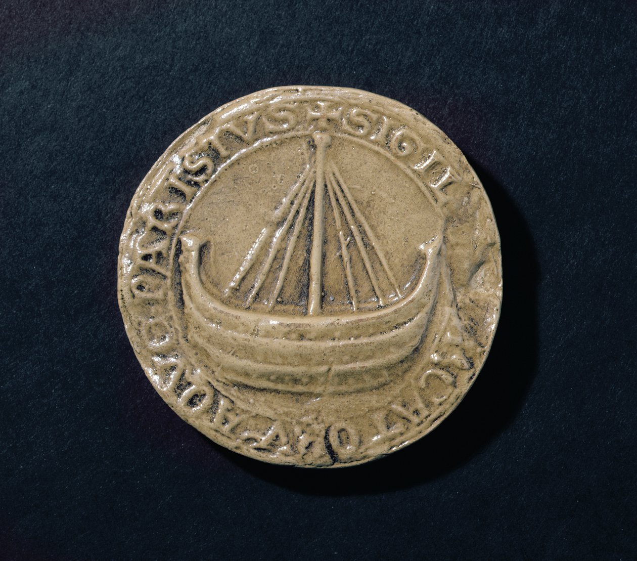 Een van de oudste overgebleven zegels van de stad Parijs, c.1210 door French School