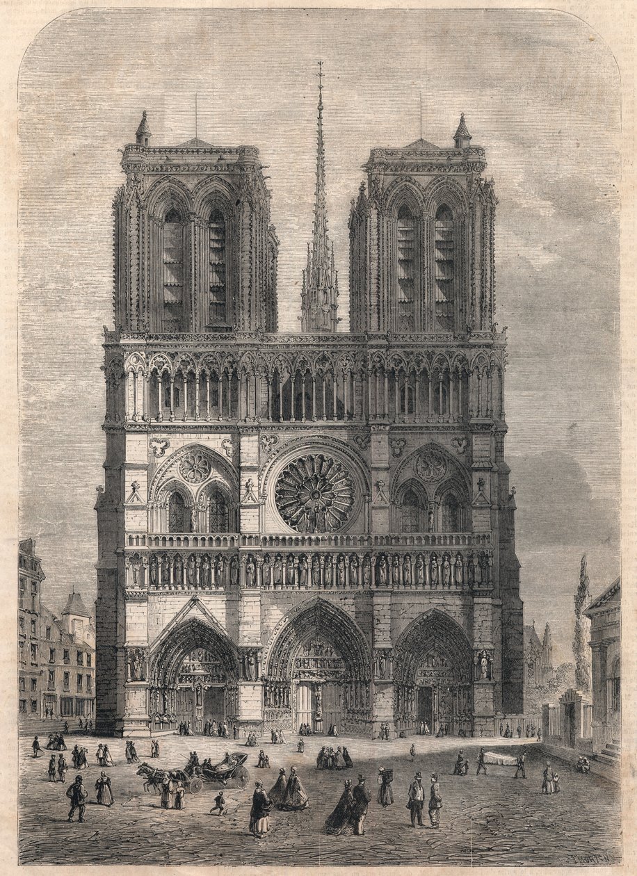 Parijs: Notre Dame. Plan na Eugene Viollet le Duc door French School