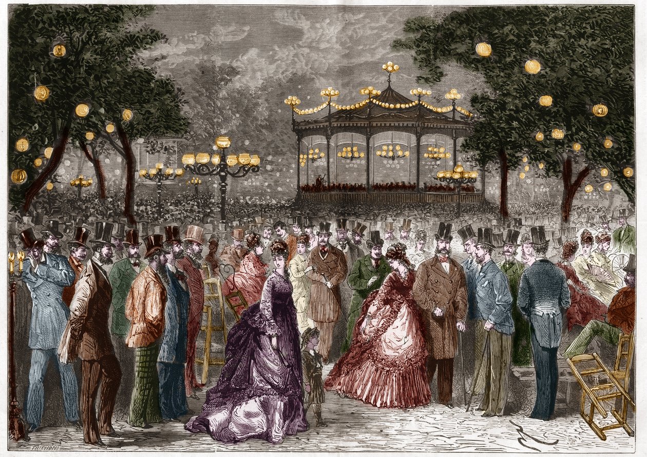 Parijs: een zomerse vrijdag bij het Champs-Elysees concert. door French School