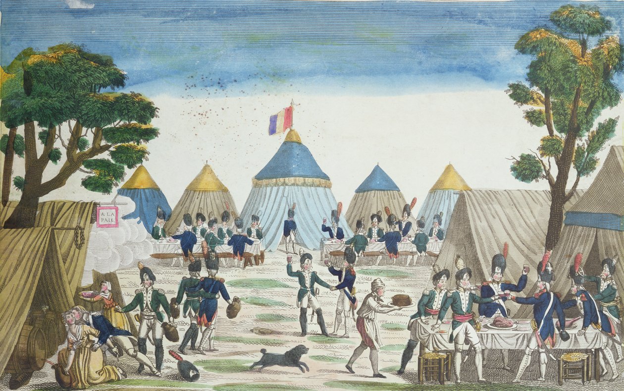 Feest gegeven aan de Russische Grenadiers door de Grenadiers van de Grande Armée, 30 juni 1807 door French School