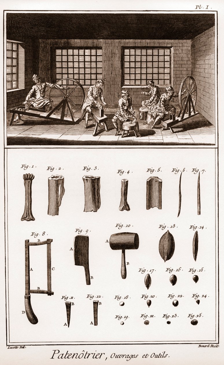 Patenotrier (fabrikant van de rozenkrans) - werk en gereedschappen - 