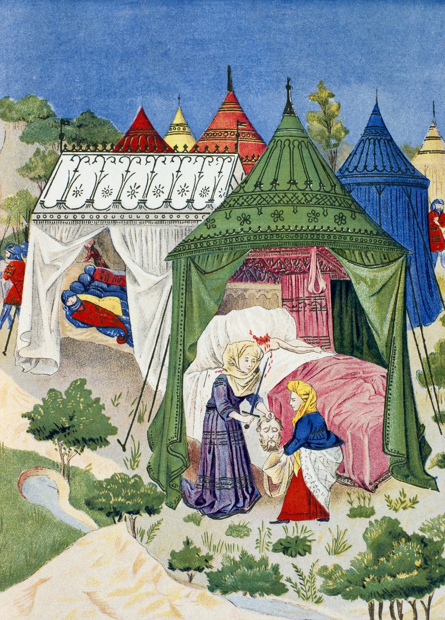Paviljoens en tenten uit de 15e eeuw, detail uit de Geschiedenis van Judith door French School