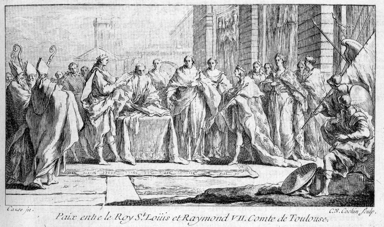 Vrede tussen Raymond VII en Saint Louis 1229 in 