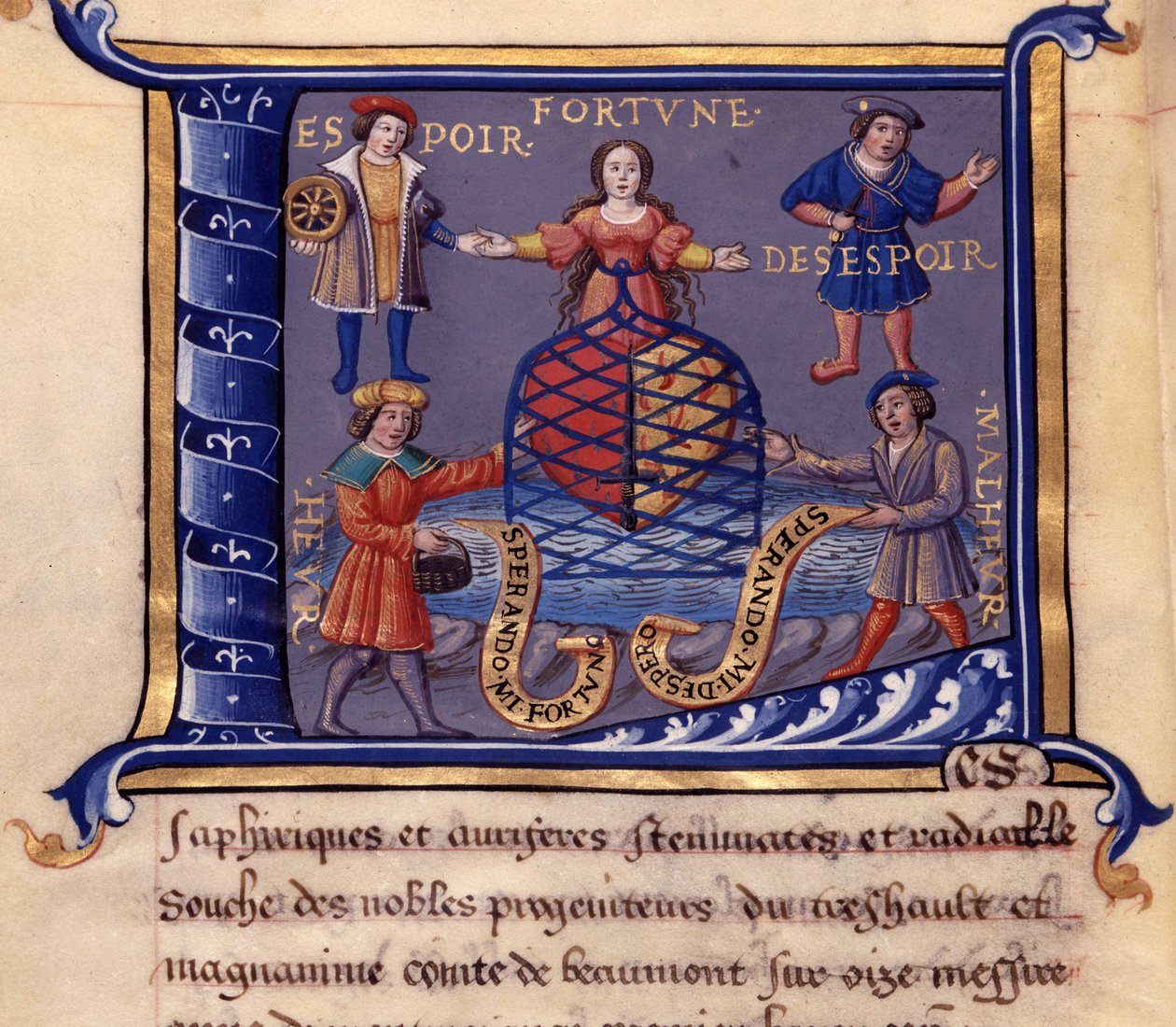 Personificaties Fortuin, Hoop, Wanhoop, Ellende en Ellende - in 