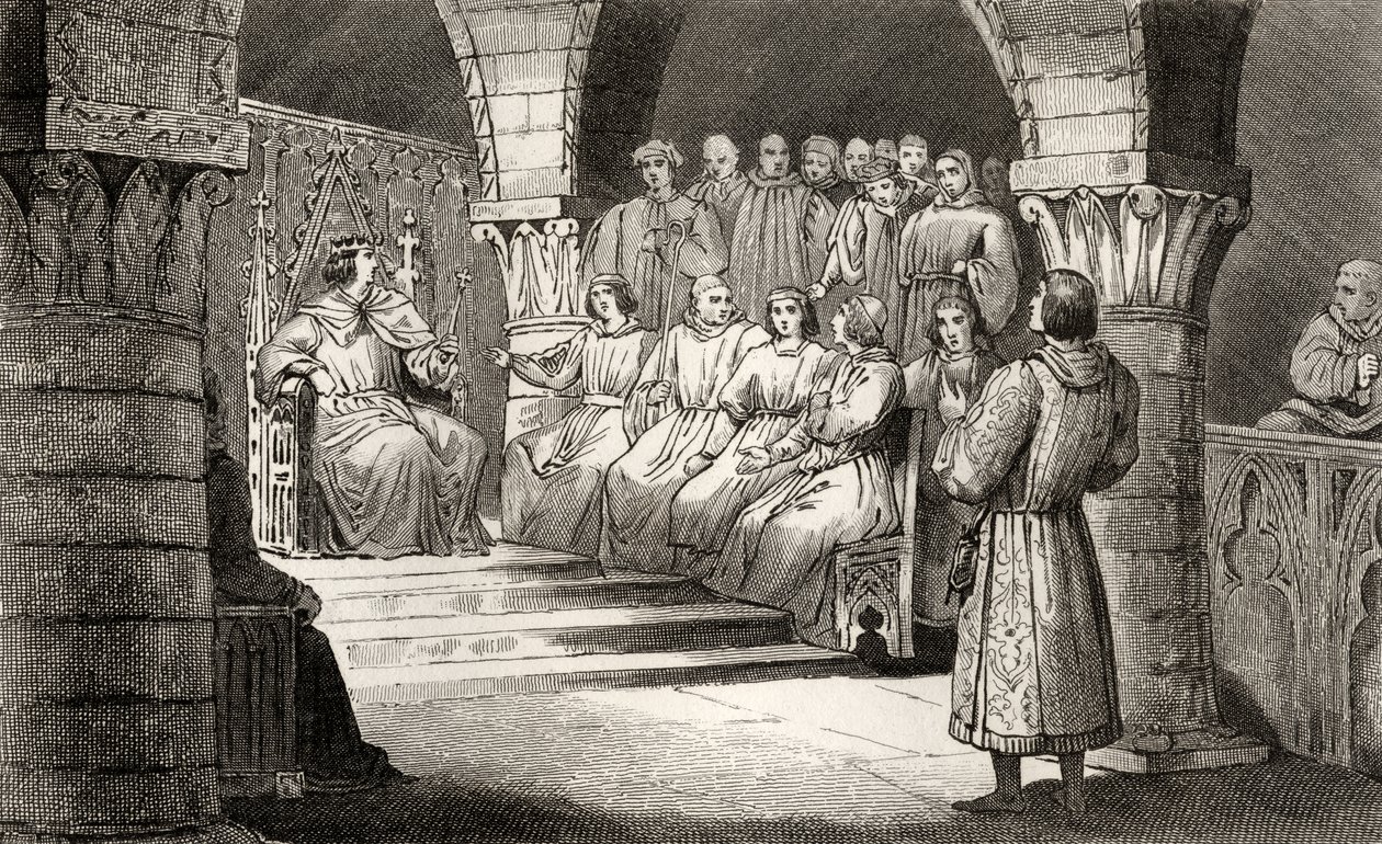 Philippe V (1293-1322) de Lange en de Staten-Generaal verwerpen de aanspraken van Jeanne II, uit 