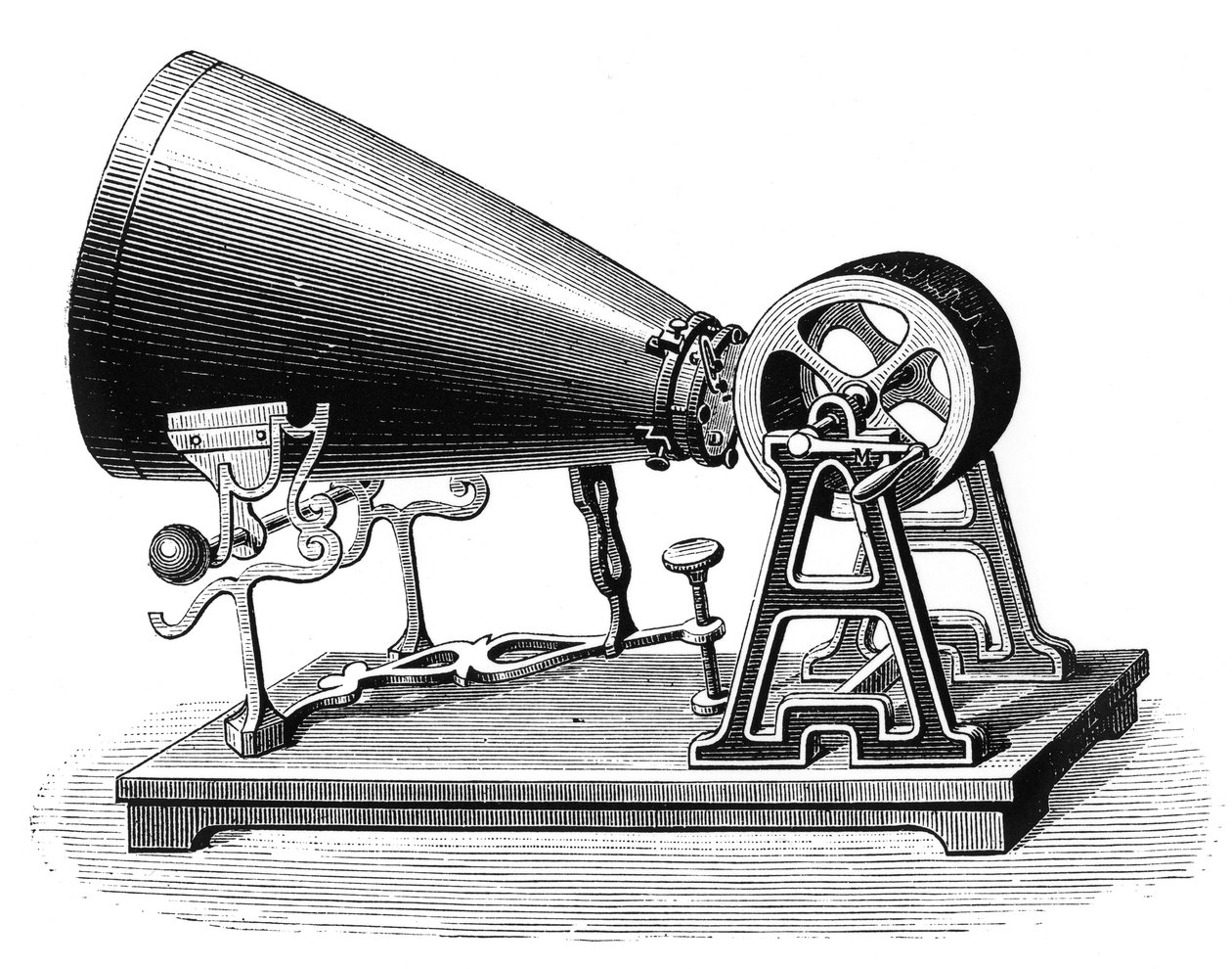 Phonautograph, uitgevonden door Edouard Leon Scott de Martinville door French School