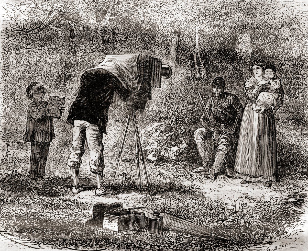 Fotografie in de 19e eeuw, uit Les Merveilles de la Science, gepubliceerd ca. 1870 door French School