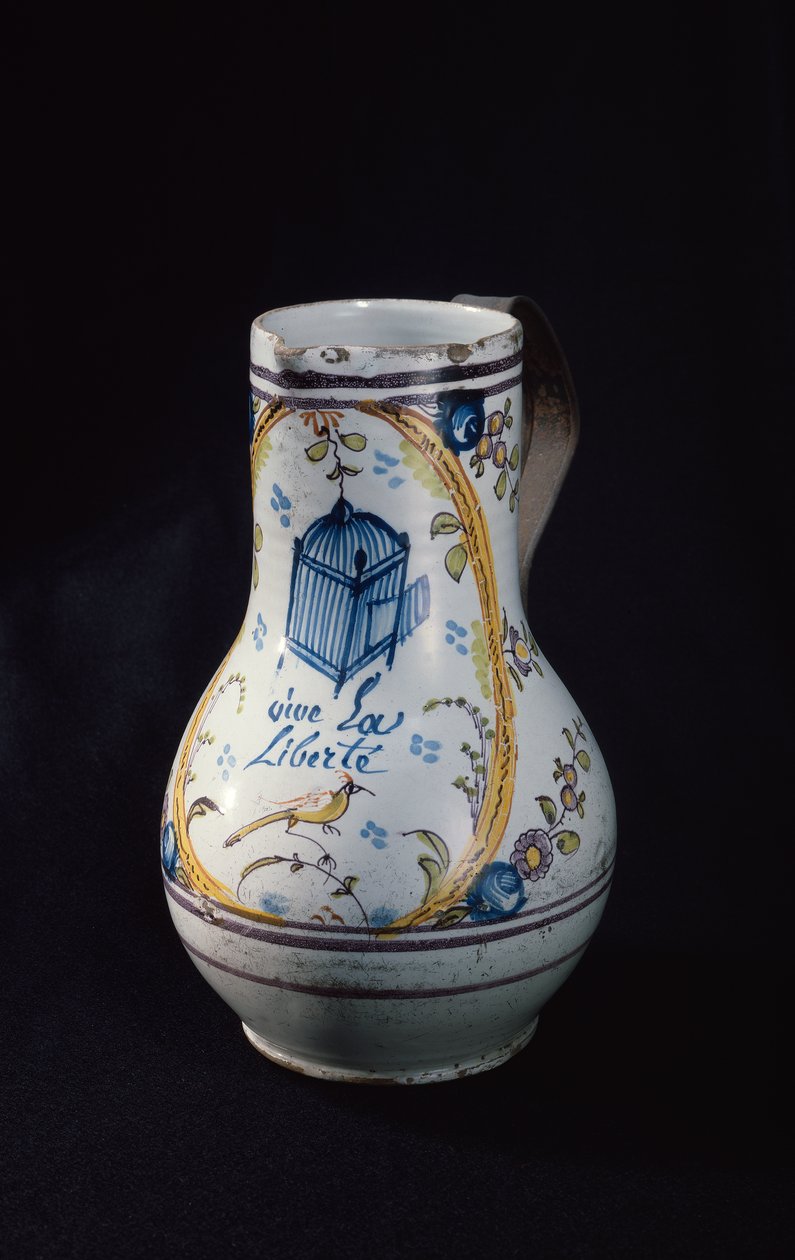 Kruik met de inscriptie Vive la Liberte, 1789 door French School