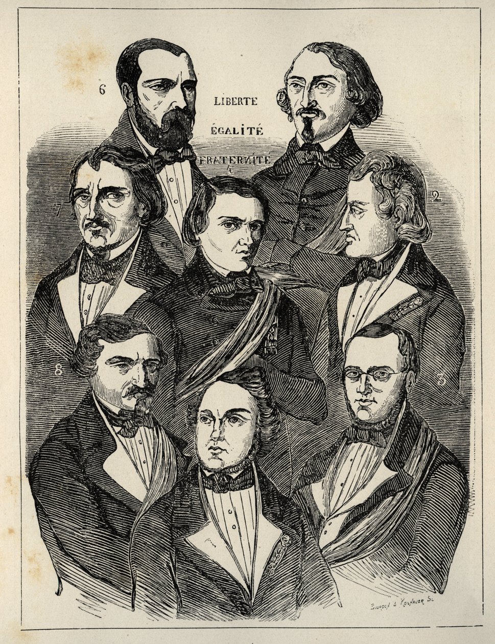 Verkiezingsaffiche 1848 - Franse republikeinse politici door French School
