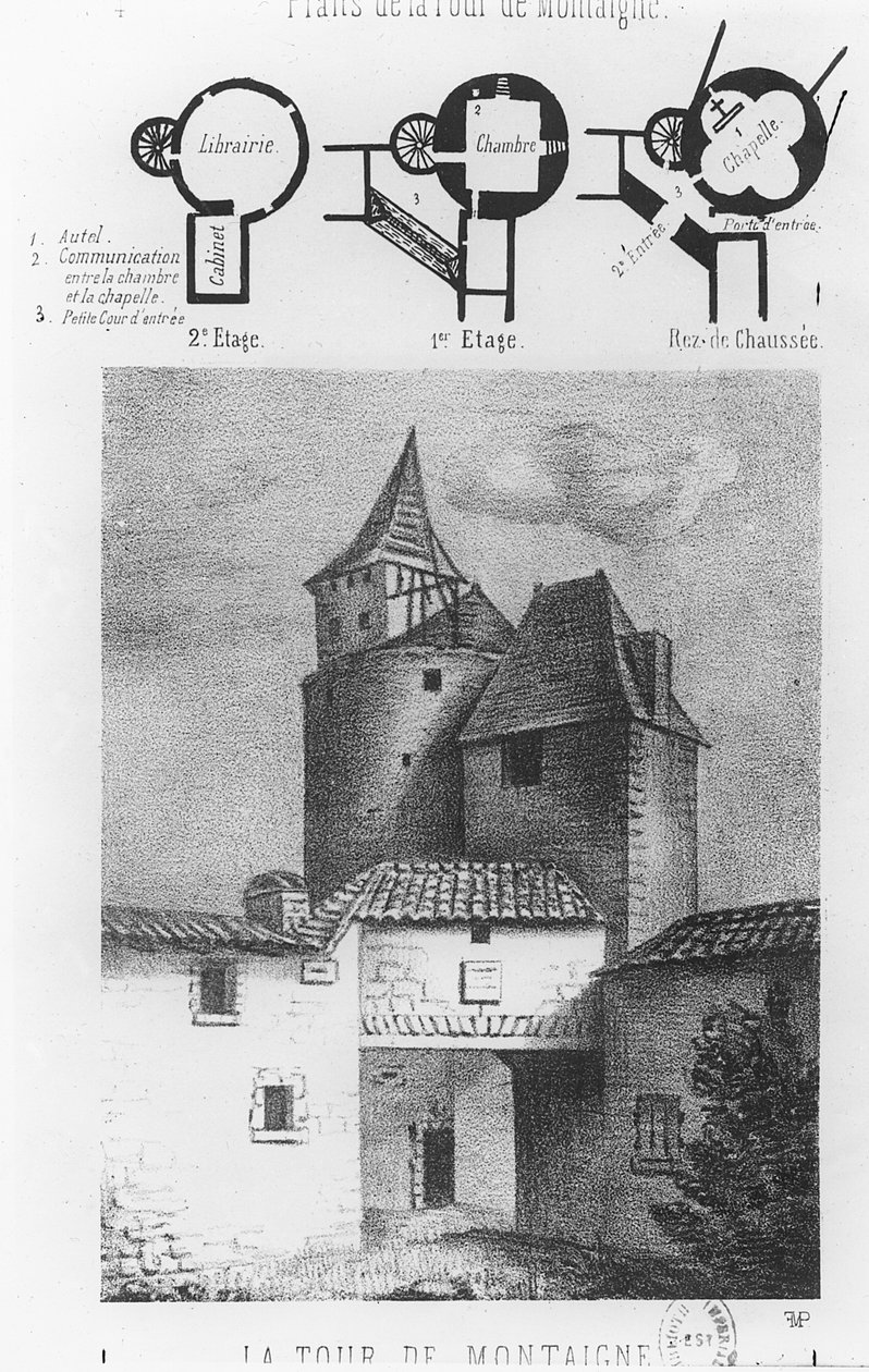 Plan van de Tour de Montaigne, in Saint-Michel-de-Montaigne door French School