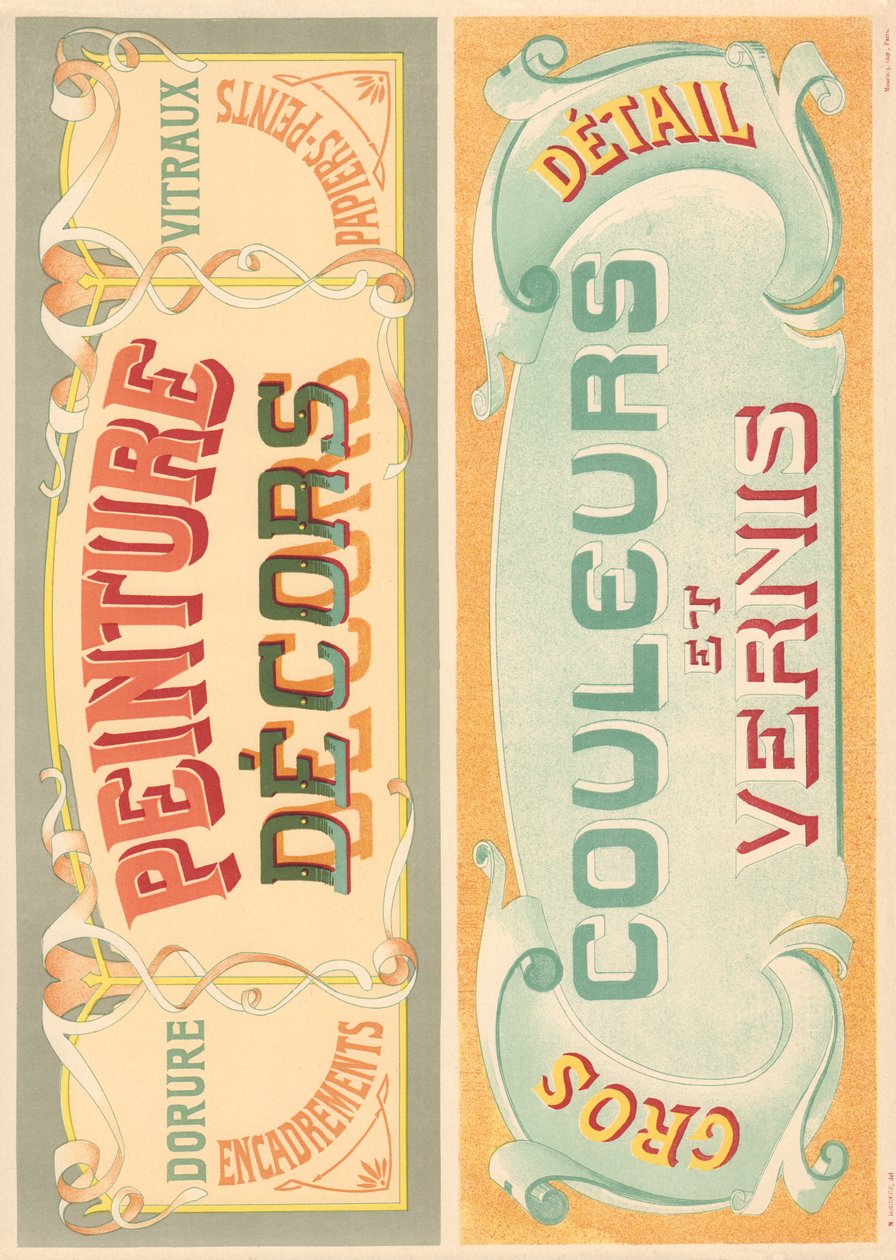 Bord 22: Signagemodellen voor Art Nouveau letter schilder door French School