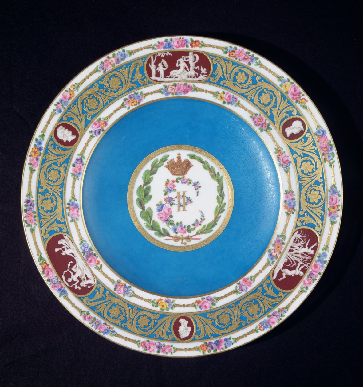 Bord uit de dienst van keizerin Catharina II (1729-96) van Rusland, Sèvres, ca.1779 (porselein) door French School