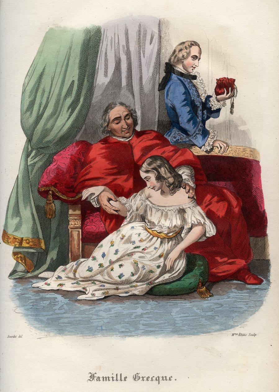 Paus Pius VI (Pie, Pio) (1717-1799) verleidt een jonge vrouw door French School