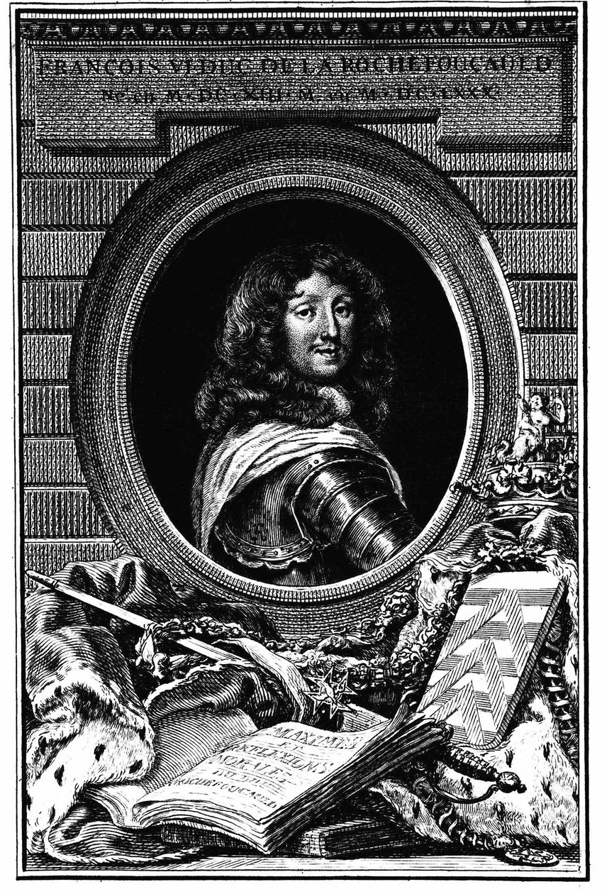 Portret François 6, Hertog van de Rochefoucauld (1613-1680) - Familiearchieven. door French School