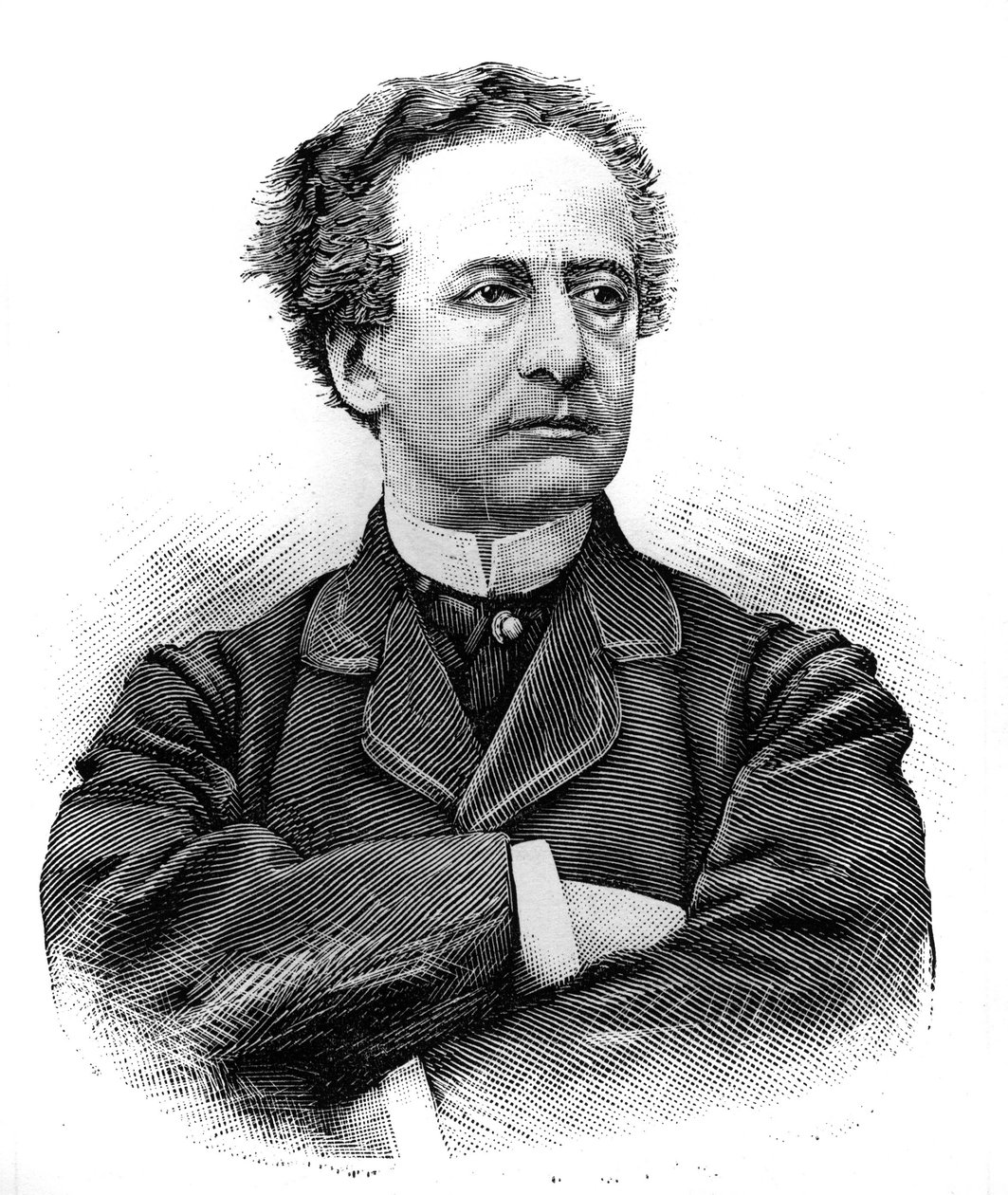 Portret van Jean Baptiste Prospere Bressant (1815-1886) (Jean-Baptiste-Prospere), Franse comédien van de Comédie Française. Gravure in 