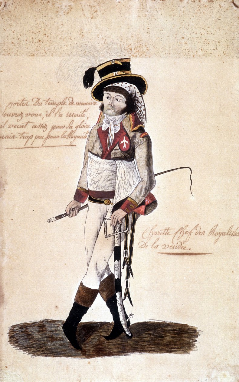 Portret van François Athanase de Charette de la Contrie (1763-1796), royalistisch leider van de Vendée - Musée Dobrée, Nantes door French School
