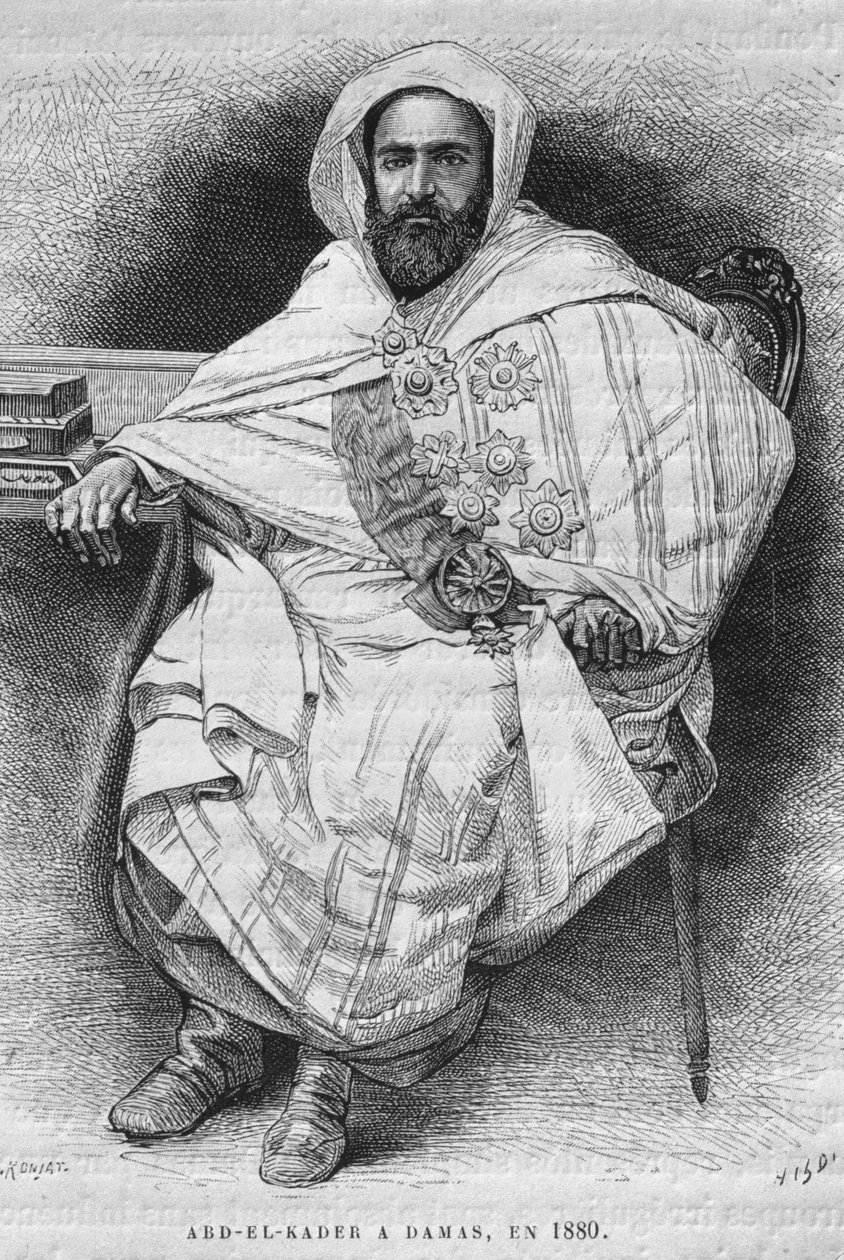 Portret van Abd el-Kader in Damascus in 1880 (1808-83), uit La Syrie d