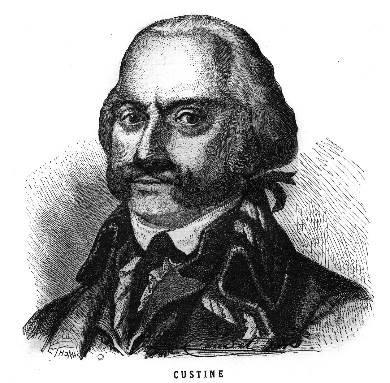 Portret van Adam Philippe de Custine (1740-1793) Franse generaal. Gravure in 