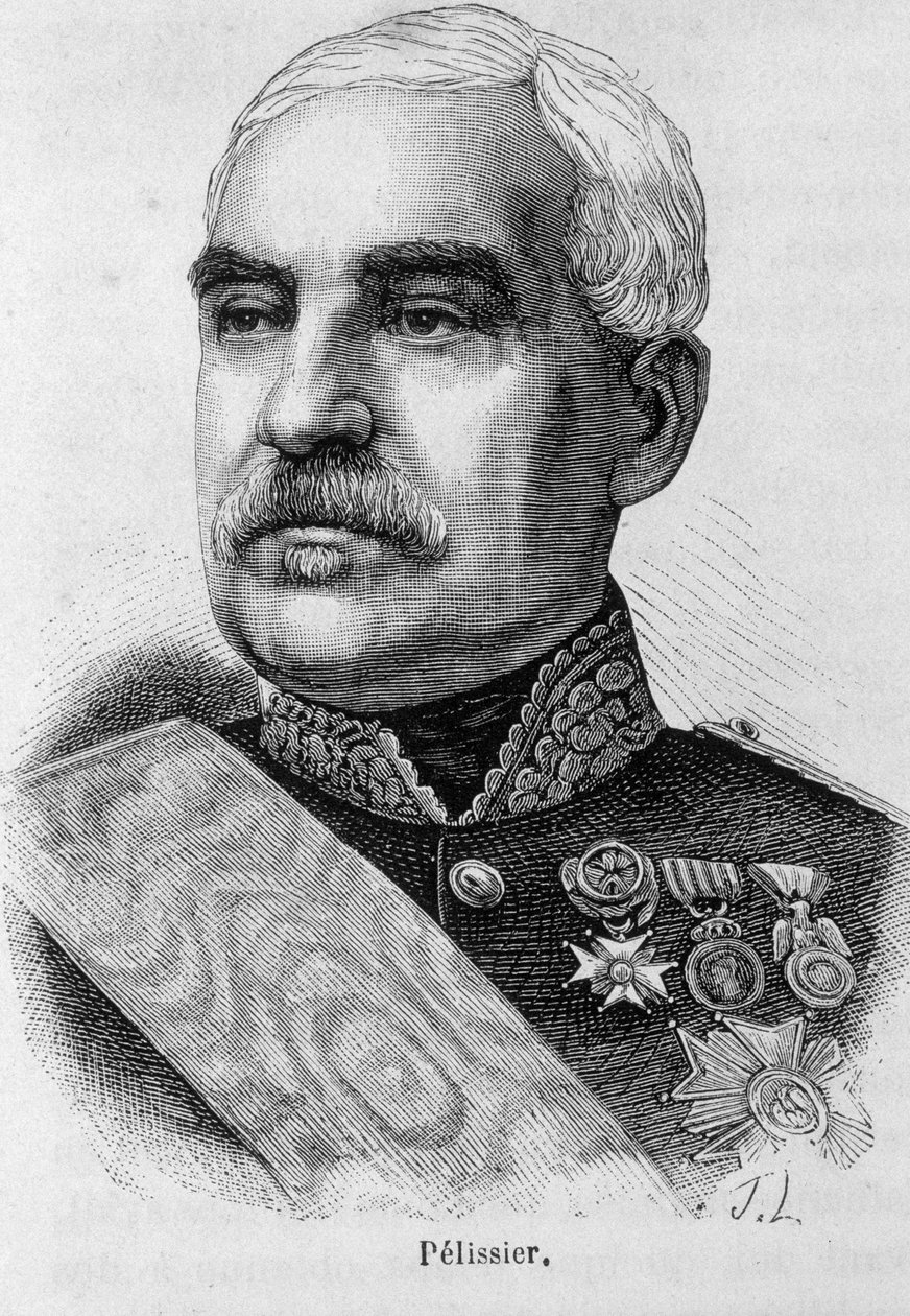 Portret van Aimable Jean Jacques Pelissier, Hertog van Malakoff (1794-1864), Franse militair en maarschalk van Frankrijk - in 