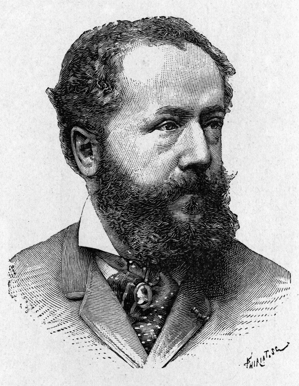 Portret van Albert Tissandier, broer van Gaston Tissandier, Franse luchtvaartkundige - in 