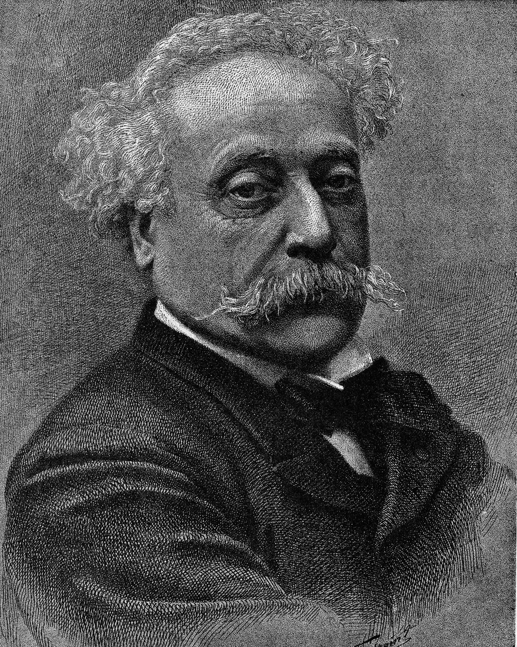 Portret van Alexandre Dumas Jr. (1824-1895), Franse schrijver. Gravure in "La gazette du dimanche" van 5 december 1895 door French School