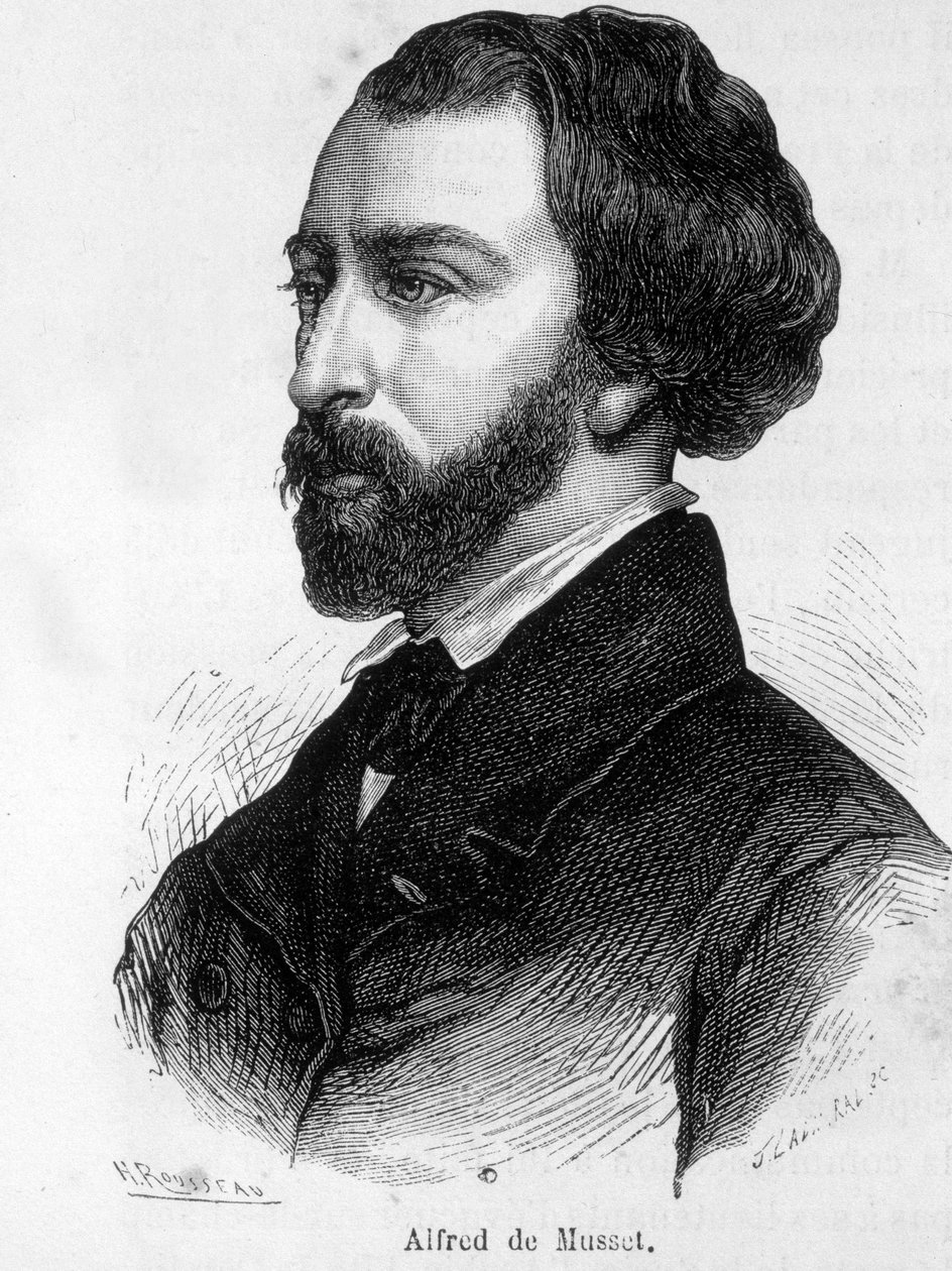 Portret van Alfred de Musset (1810 - 1857) Franse schrijver door French School