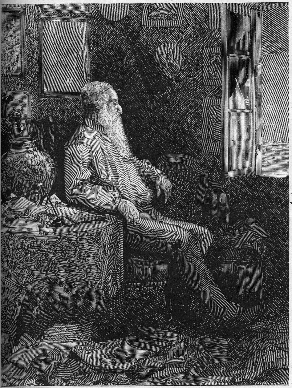 Portret van Alphonse Karr (1808-1898), Franse romanschrijver en toneelschrijver. Gravure in 