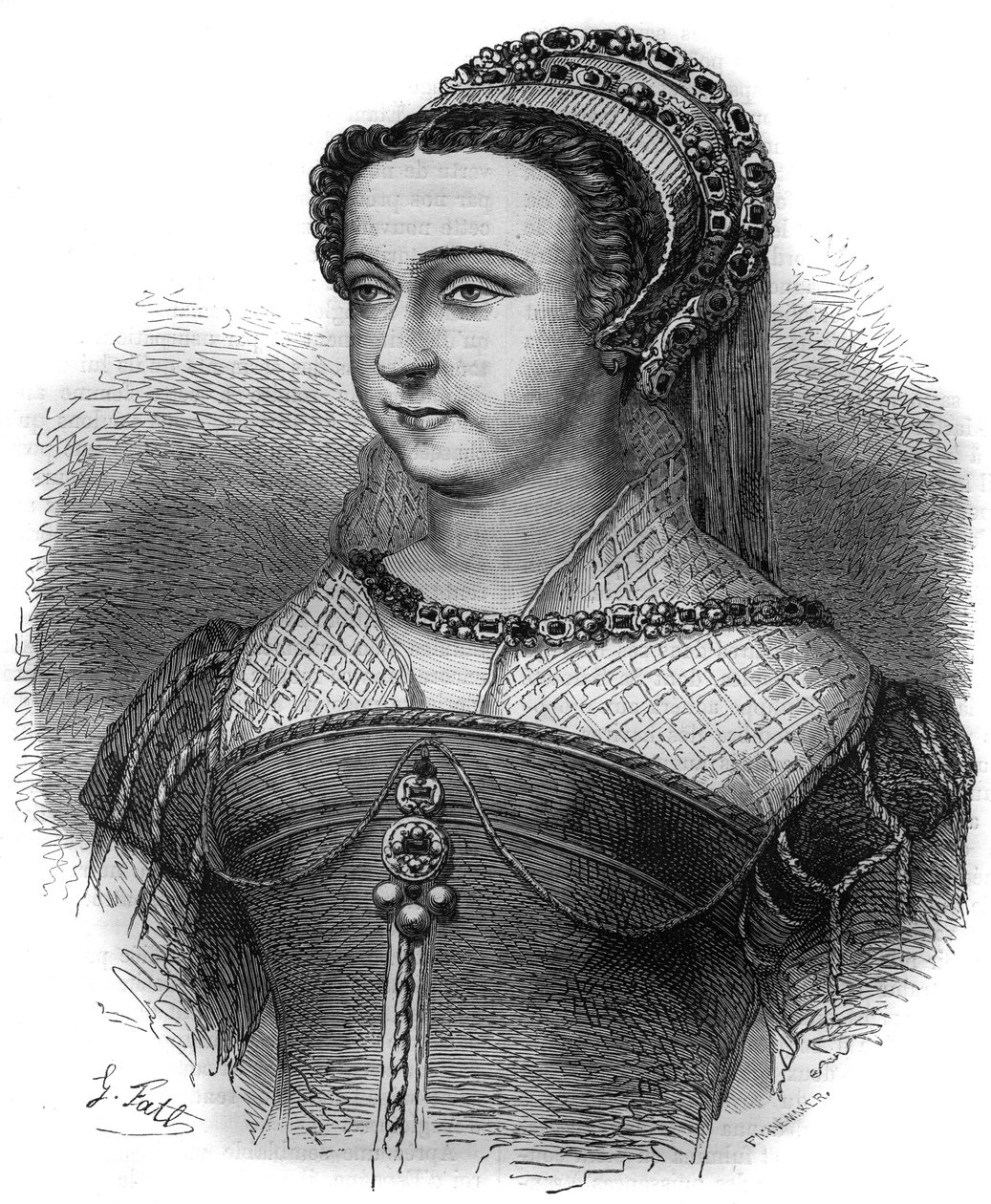 Portret van Anne Oston, ketter, minnares van paus Sixtus V (Felice Peretti bekend als Sixtus V) door French School