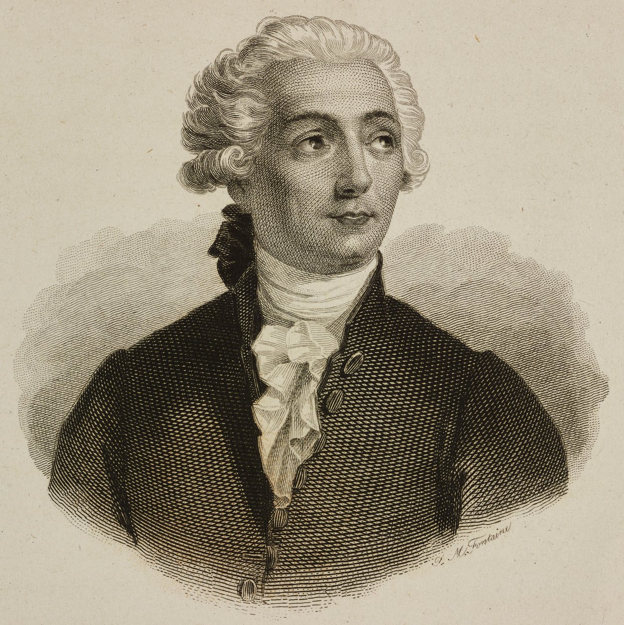 Portret van Antoine-Laurent Lavoisier door French School