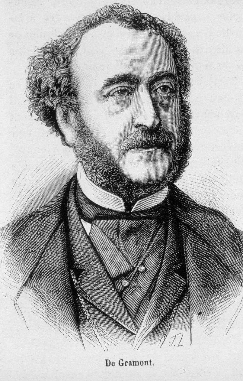 Portret van Antoine Agenor, Hertog De Gramont, Franse diplomaat en politicus (1819 - 1880) - in 