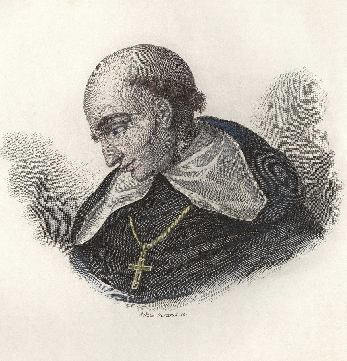 Portret van Bartolome de Las Casas (1472-1566), Spaanse Dominicaanse broeder en bisschop van Chiapas. in “Portretten van Nuttige Mannen” door French School