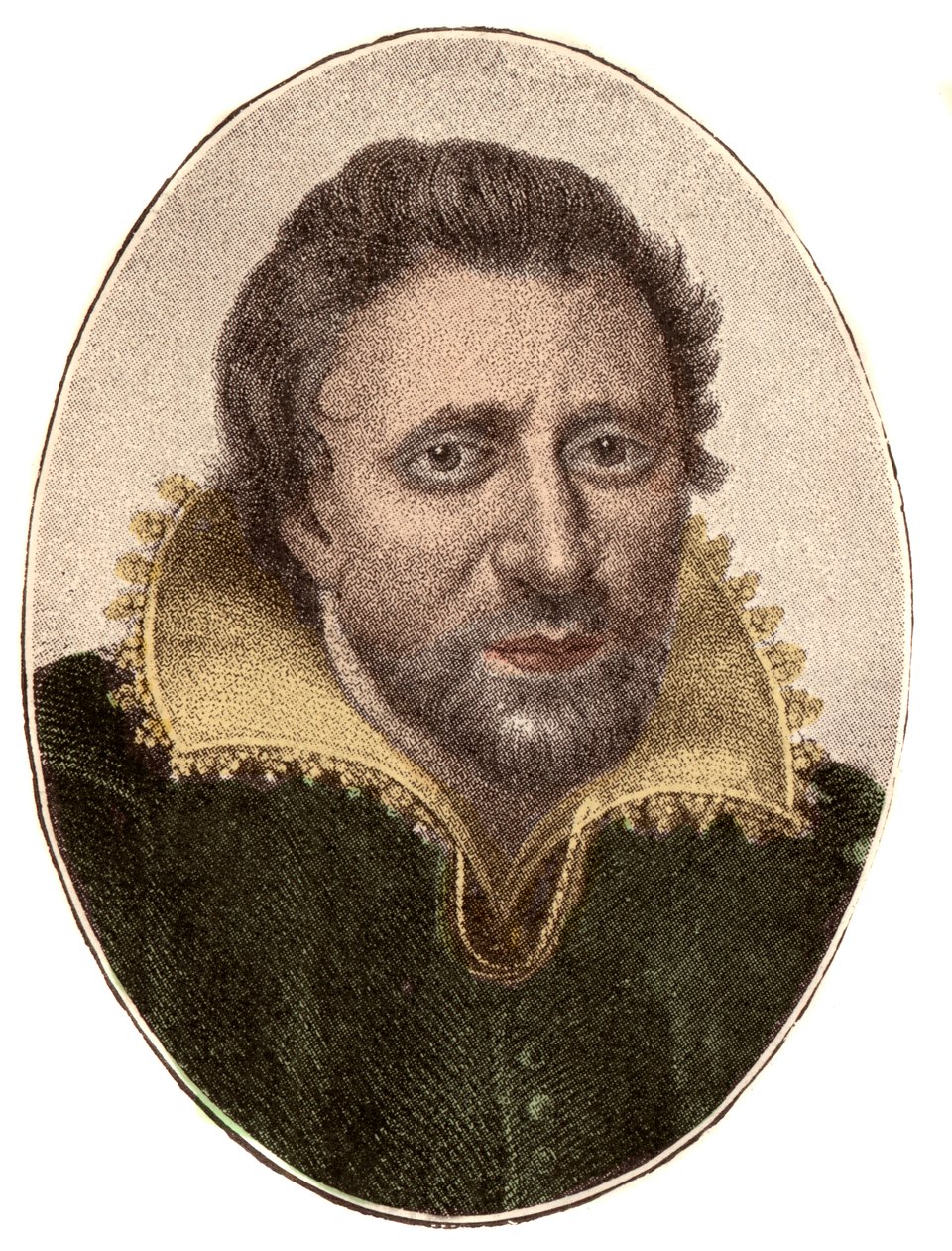Portret van Ben Jonson, Engelse auteur en toneelschrijver. door French School