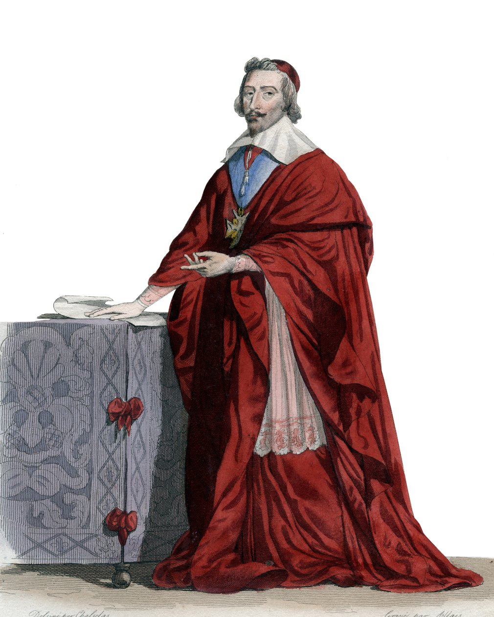Portret van Kardinaal Richelieu (Armand Jean du Plessis) (1585-1642), Franse geestelijke, edelman en staatsman door French School