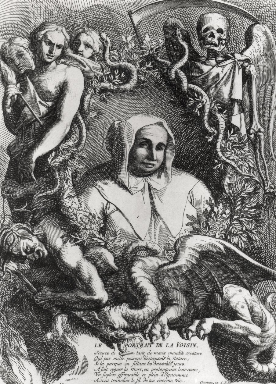 Portret van Catherine Monvoisin (La Voisin) (1640-80) door French School