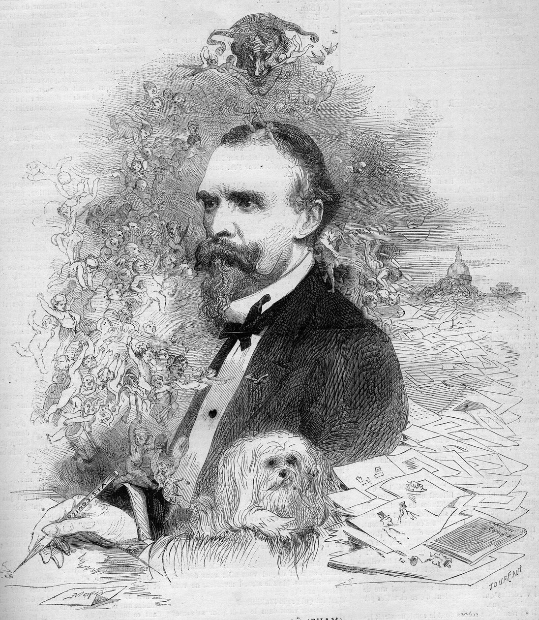Portret van Cham (Amedee Comte de Noe genoemd door French School