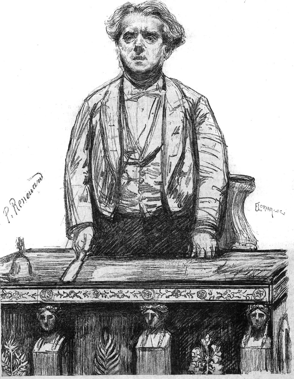Portret van Charles Floquet (1828-1896), Franse advocaat en politicus. Gravure in 